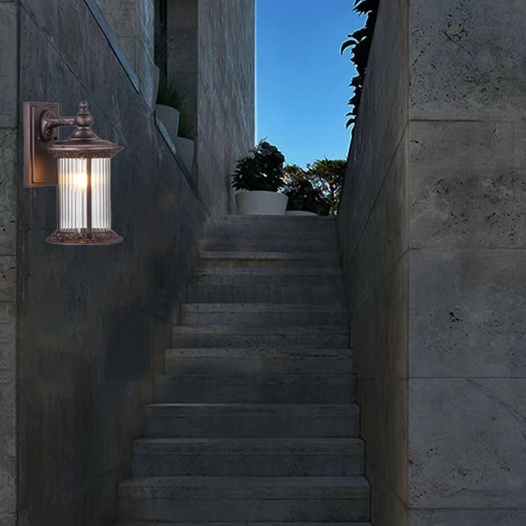 Retro Aluminum Glass Cylinder Wall Sconce