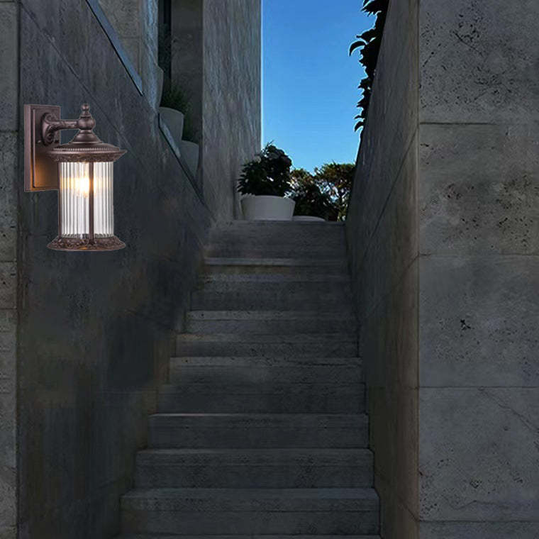 Retro Aluminum Glass Cylinder Wall Sconce