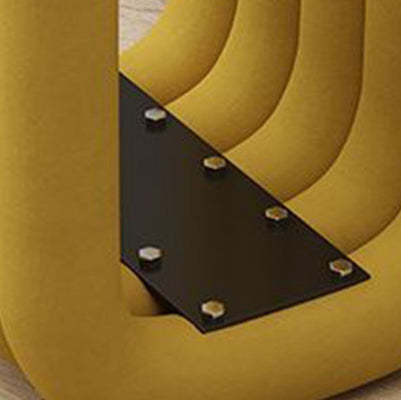 Minimalist U-Shape Lambswool Steel Chair — Green