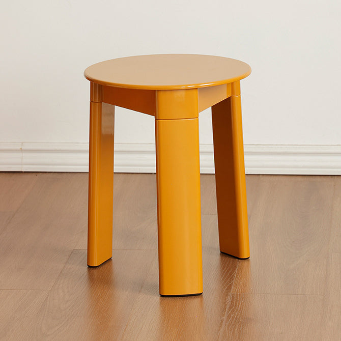 Triangle Base Plastic Low Stool — Yellow