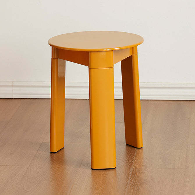 Triangle Base Plastic Low Stool — Yellow