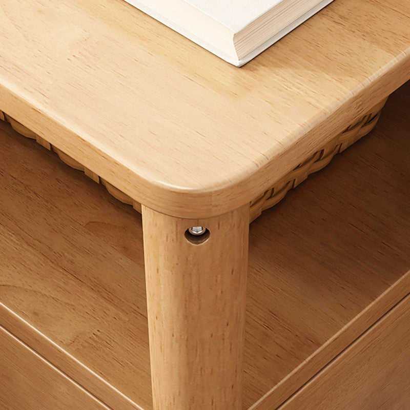 Nordic Square Wood 2-Tier End Table