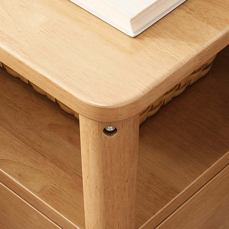 Nordic Square Wood 2-Tier End Table