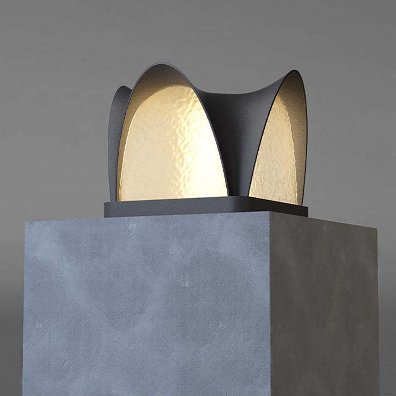 Art Deco Solar Curve Cube LED Outdoor Landscape Light