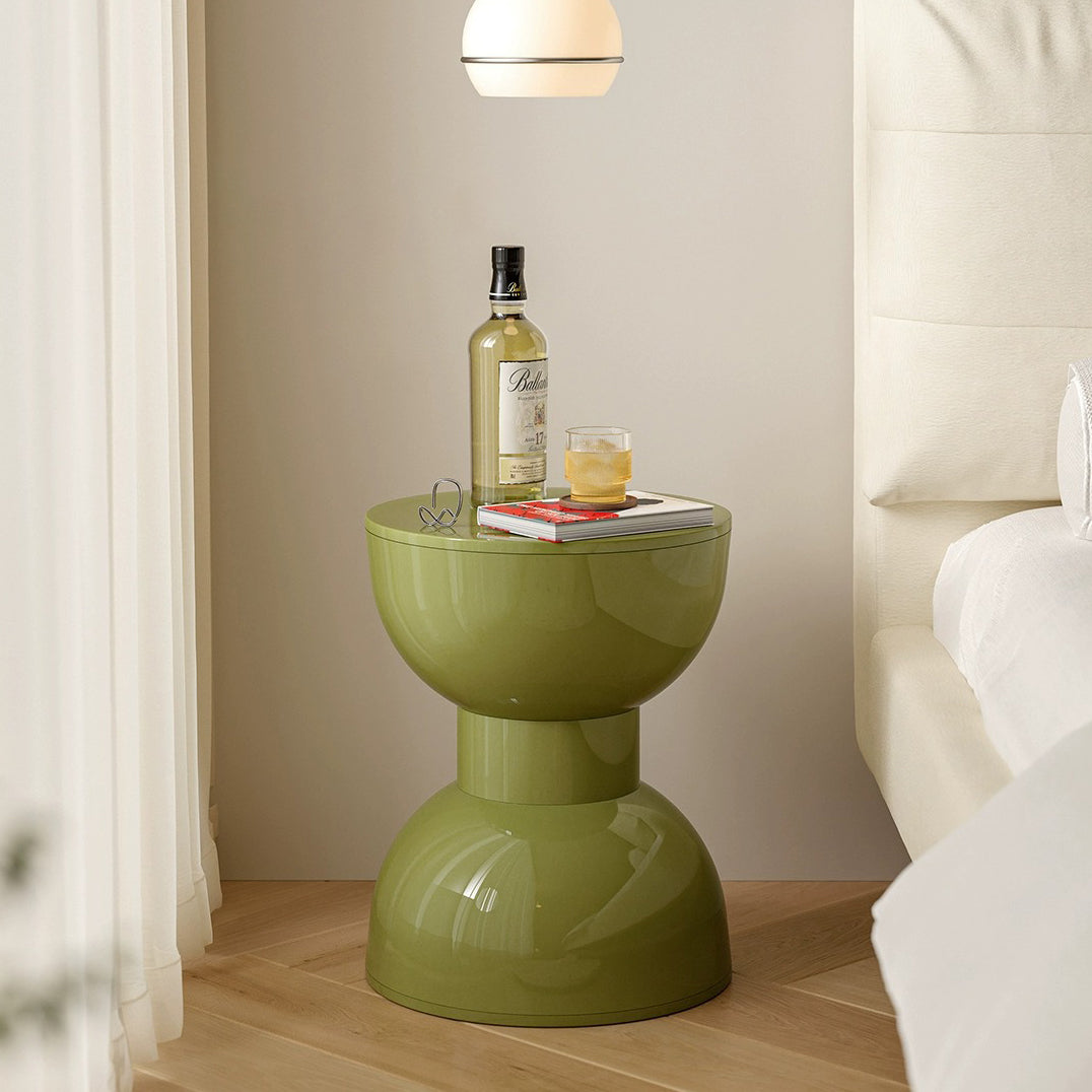 Scandinavian Macaron Hourglass Plastic Footstool — Yellow