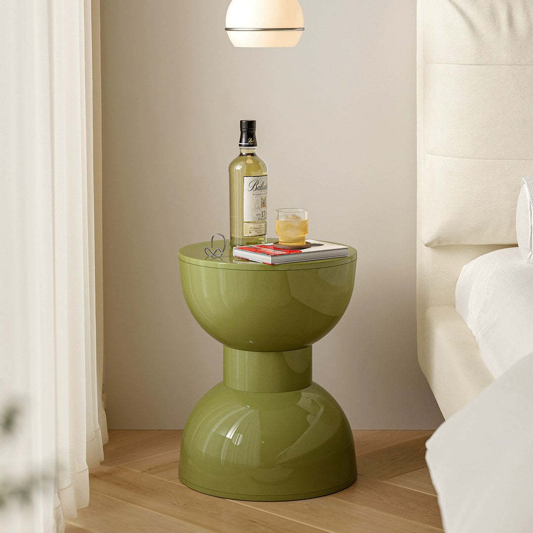 Scandinavian Macaron Hourglass Plastic Footstool — Yellow