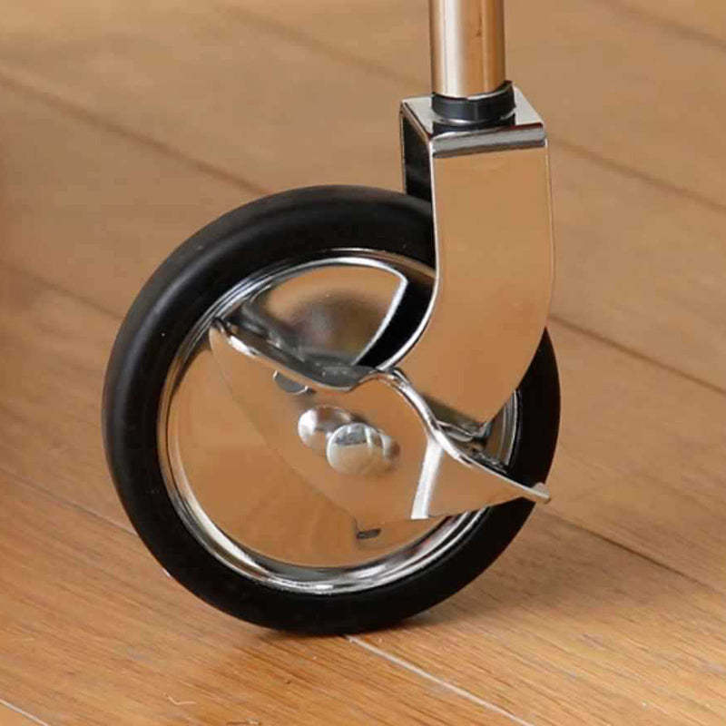 Retro Wood Stainless Steel Movable Side Table