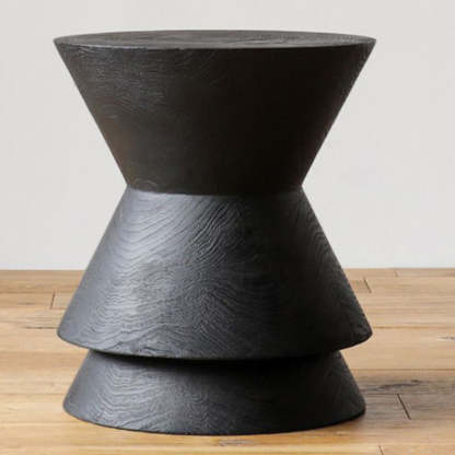 Retro Crack Solid Wood Pier End Table