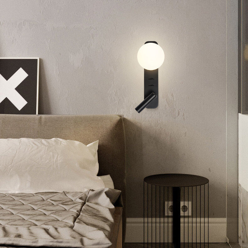 Minimalist Glass Sphere LED Spotlight Reading Sconce