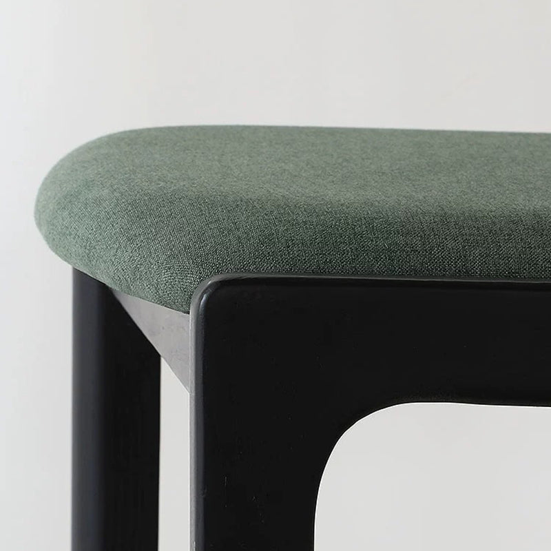 French Fabric Wood Bar Stool