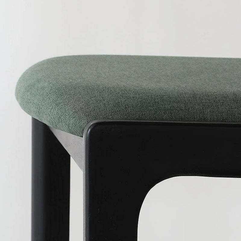 French Fabric Wood Bar Stool