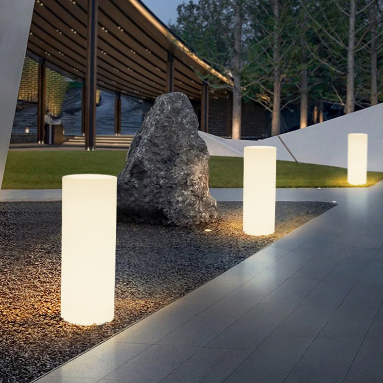 Minimalist Solar Cylinder LED Ground Plug Light