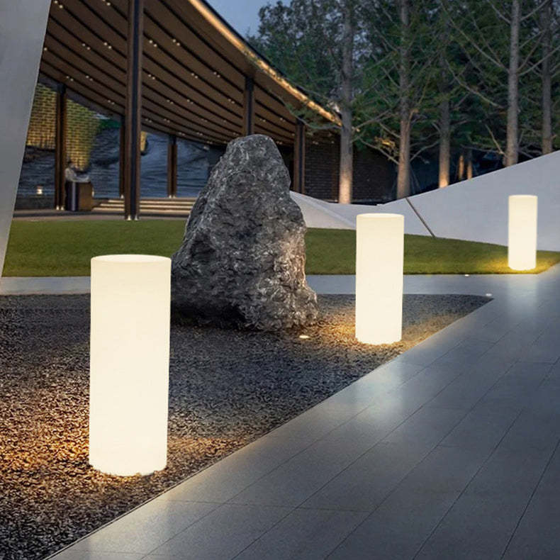 Minimalist Solar Cylinder LED Ground Plug Light