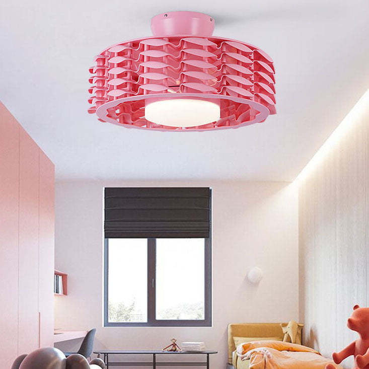 Minimalist Cylinder LED Ceiling Fan Light