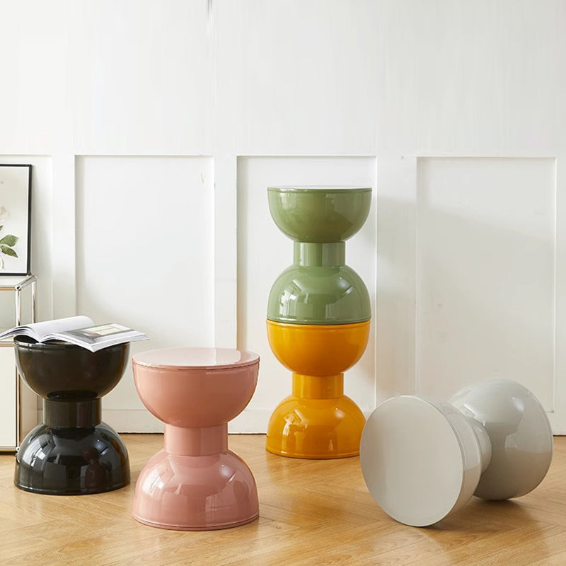 Scandinavian Hourglass Plastic Footstool