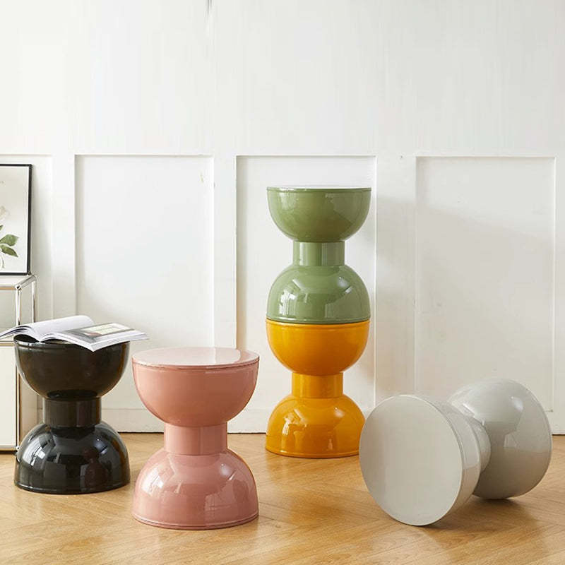 Scandinavian Hourglass Plastic Footstool