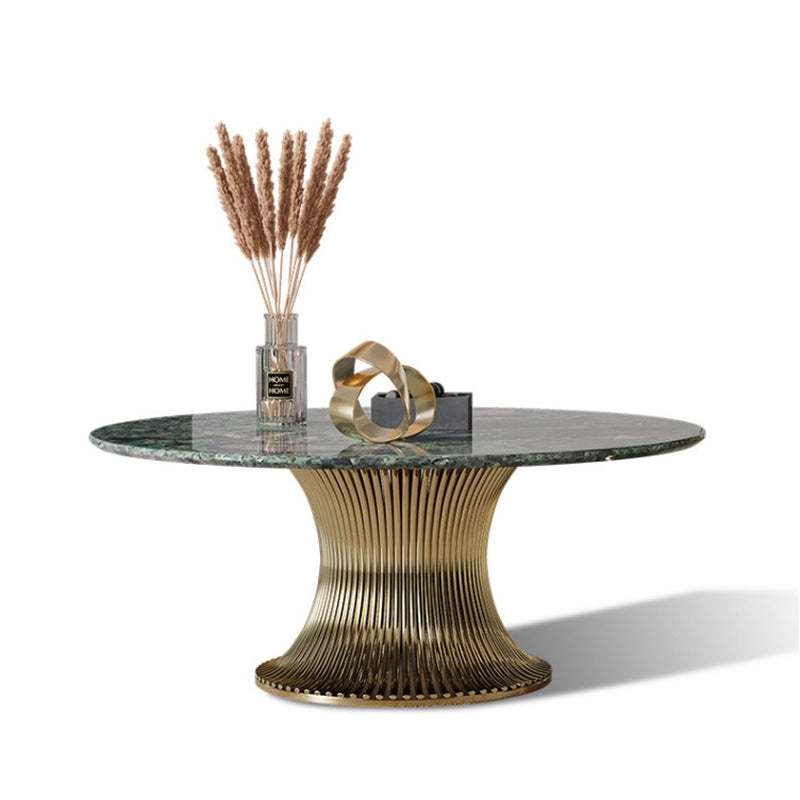 Contemporary Marble Steel Coffee Table Set