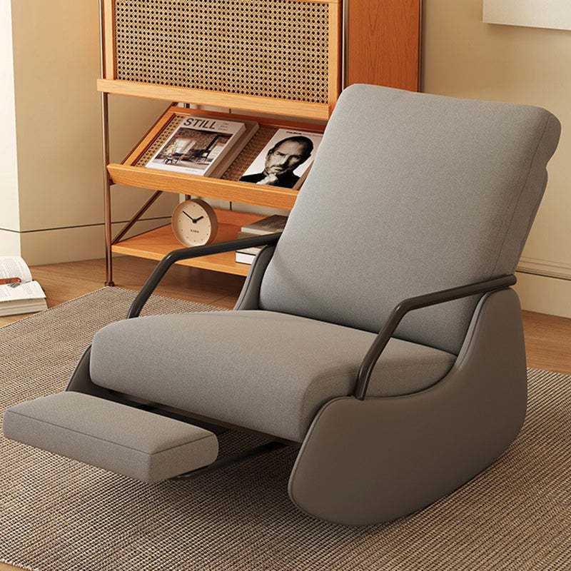 Modern Snowflake Velvet Cat Scratch Leather Recliner — Footrest & High Resilience Sponge Version / Gray & Dark Gray