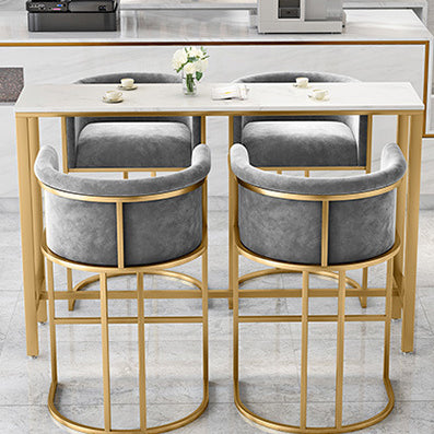 Nordic Half-Round Velvet Metal Armchair