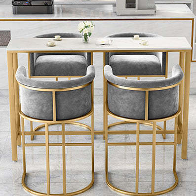 Nordic Half-Round Velvet Metal Armchair