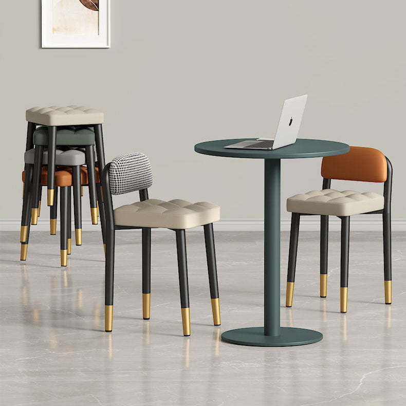 Modern Fabric Upholstered Low Back Vanity Stool