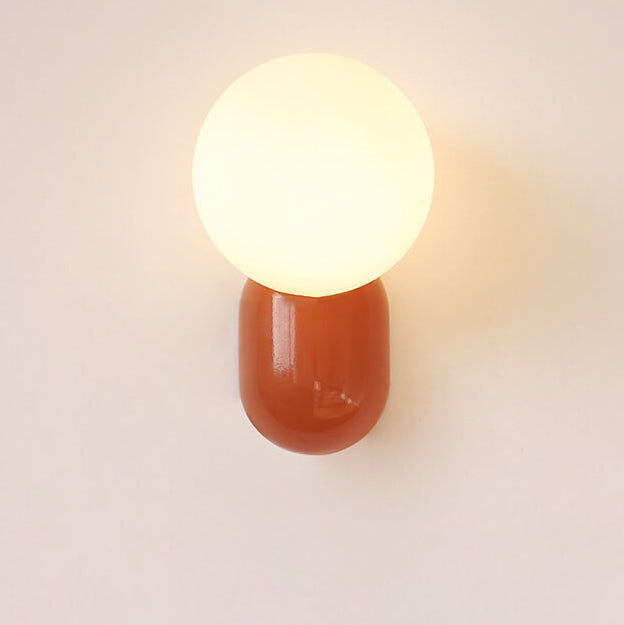 Macaron Cream Resin Glass Ball Sconce