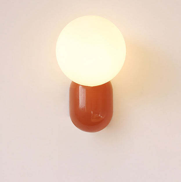 Macaron Cream Resin Glass Ball Sconce
