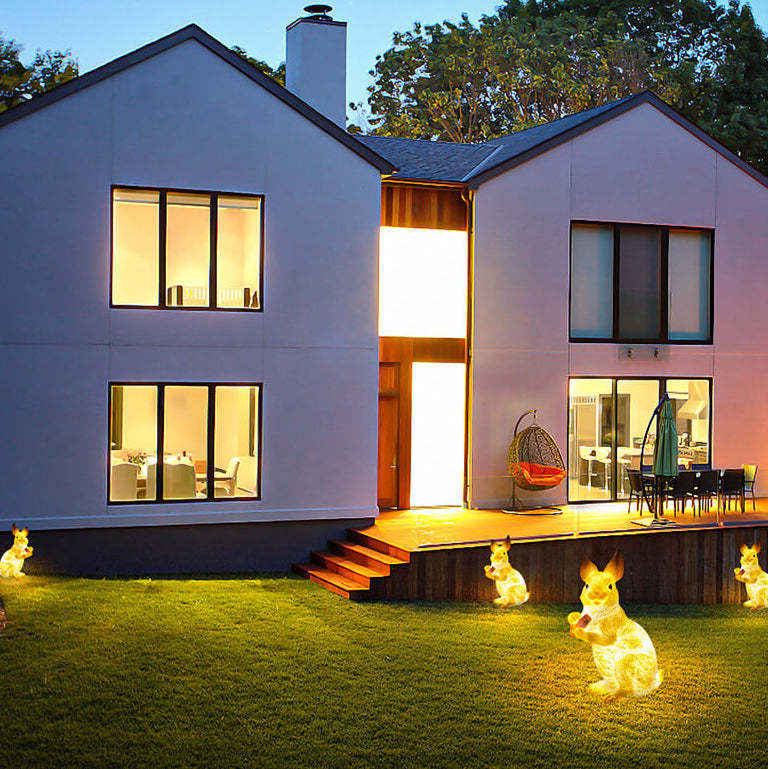 Solar Rabbit Squirrel Resin LED Outdoor Landscape Light