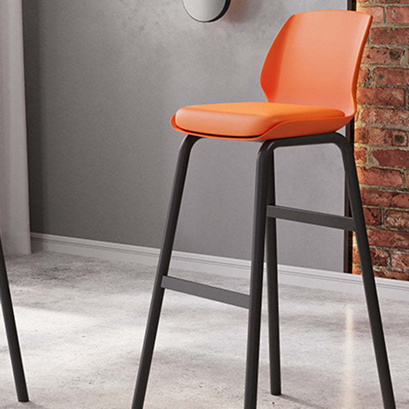 Nordic Square Leather Iron Plastic Bar Stool