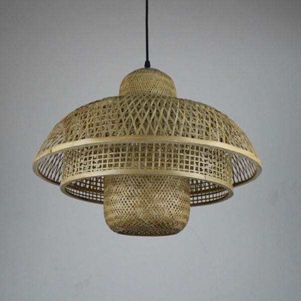 Japanese Vintage Triple Bamboo Pendant Light
