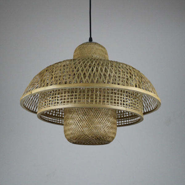 Japanese Vintage Triple Bamboo Pendant Light