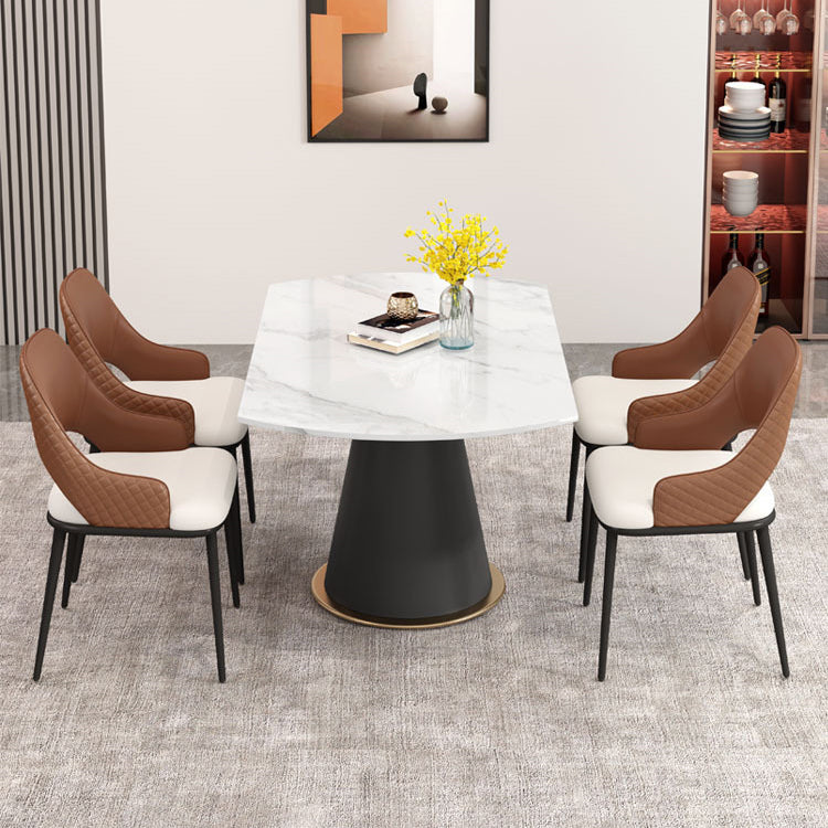 Minimalist Stainless Steel Leather Dining Chair