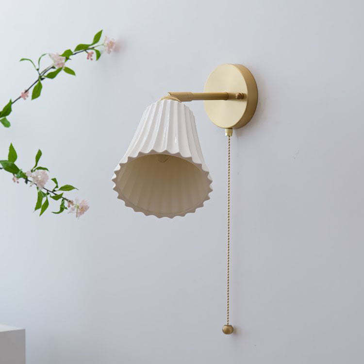 Modern Minimal Brass Ceramic Wall Sconce