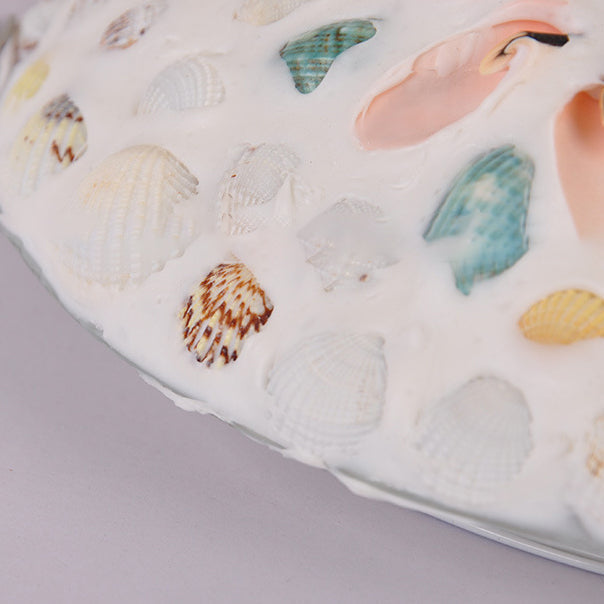 Scandinavian Round Shell Iron Glass Flush Ceiling Light