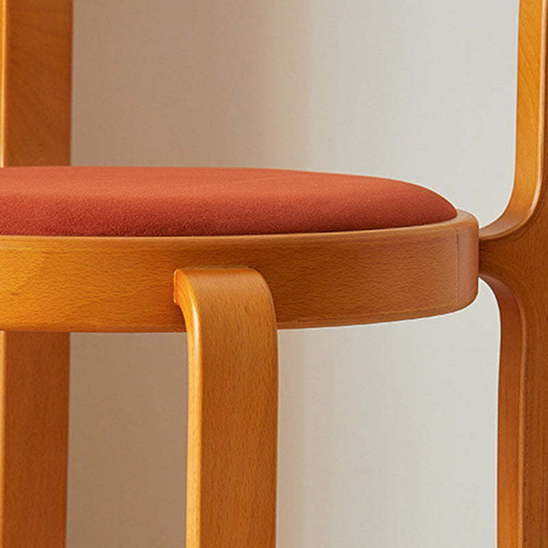 Chinese Wood Flannel Dining Chair