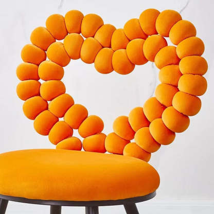 Scandinavian Velvet Heart Ball Vanity Stool