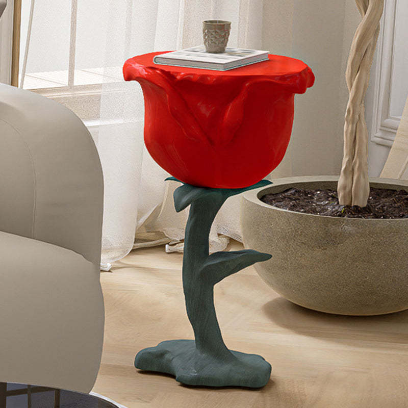 Contemporary Red Rose Shape Coffee Table