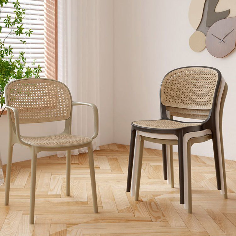 Nordic Rattan Plastic Dining Armchair