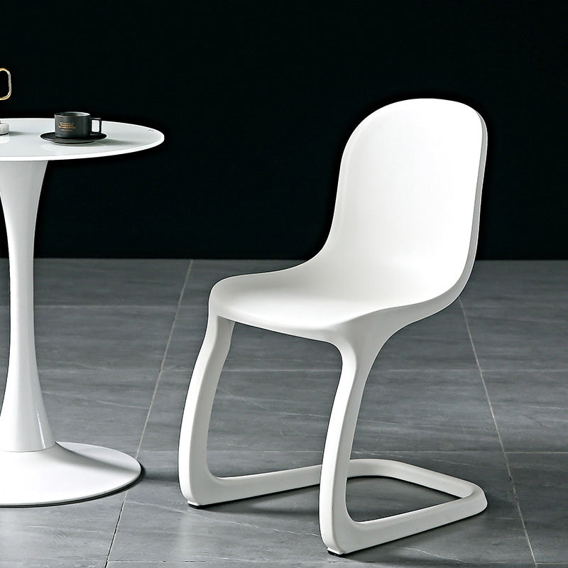 Scandinavian Bow-Frame Plastic Steel Dining Chair
