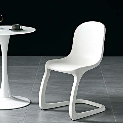 Scandinavian Bow-Frame Plastic Steel Dining Chair