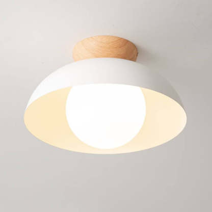 Modern Wrought Iron Log Bowl Semi-Flush Ceiling Light