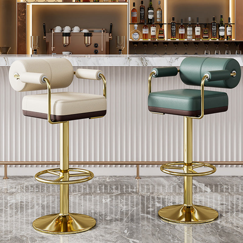 Minimalist Leather Cylinder Bar Stool