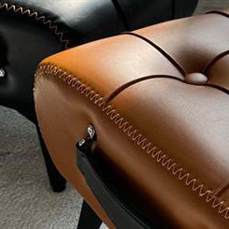 Modern Leather Upholstered Portable Footstool