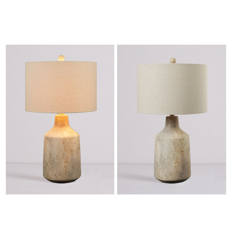 Vintage Minimalist Fabric Cement Base Lamp