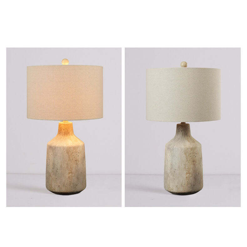 Vintage Minimalist Fabric Cement Base Lamp
