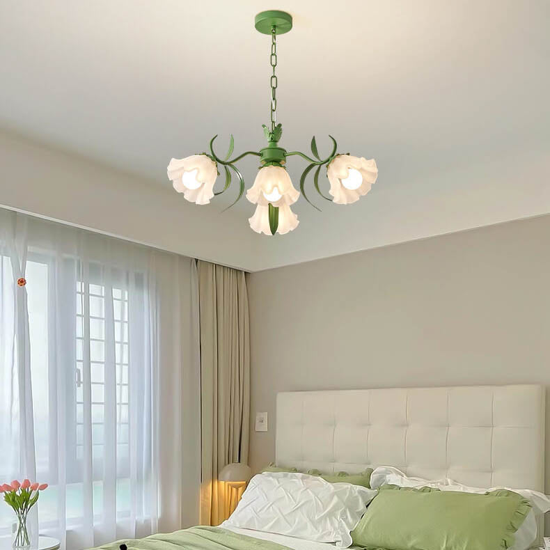 Lighom creative bell orchid green chandeliers — 4-Light / 220V-240V (UK/AU)