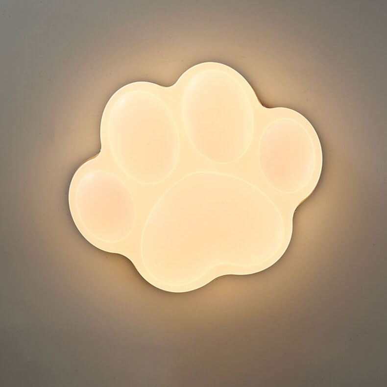 Nordic Cat Paw Wood LED Flush Mount Light