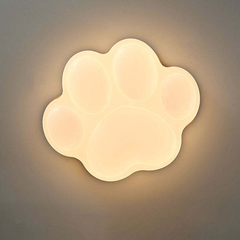 Nordic Cat Paw Wood LED Flush Mount Light