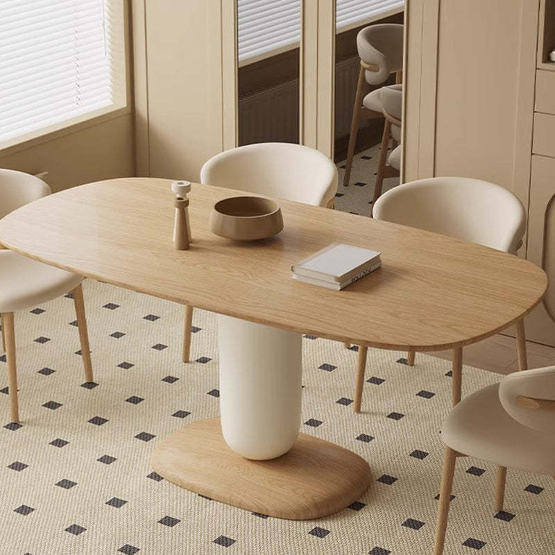 Japanese Elliptical Ash Oak Dining Table