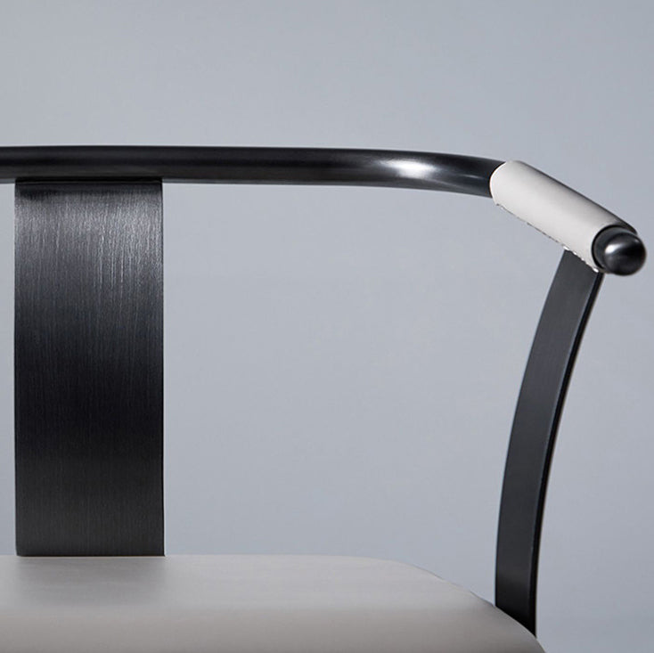 Minimalist Metal Leather Armchair